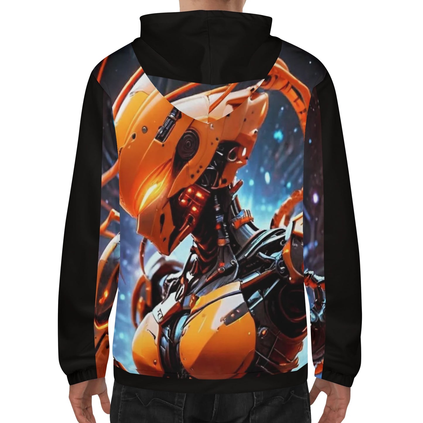Mens Lightweight All Over Print Zip Hoodie