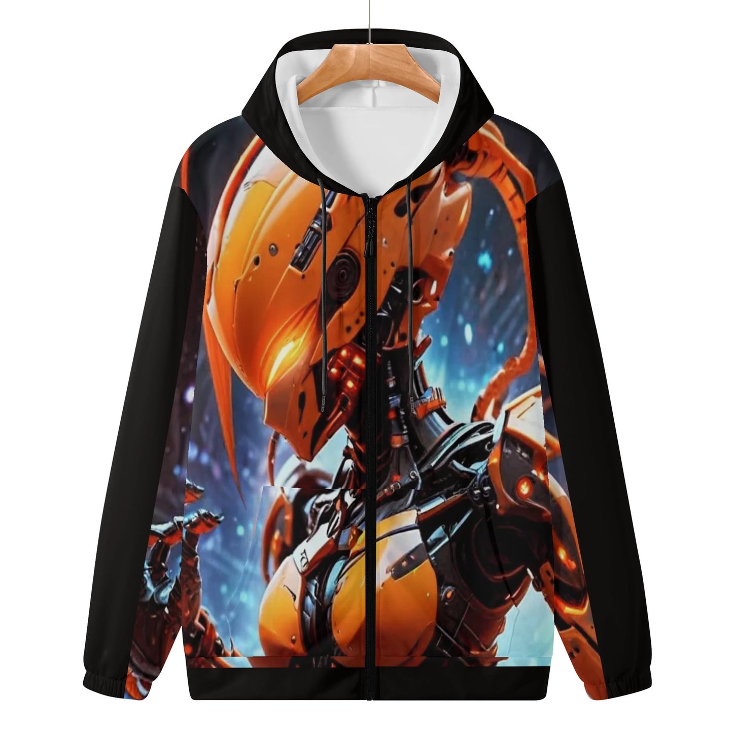 Mens Lightweight All Over Print Zip Hoodie