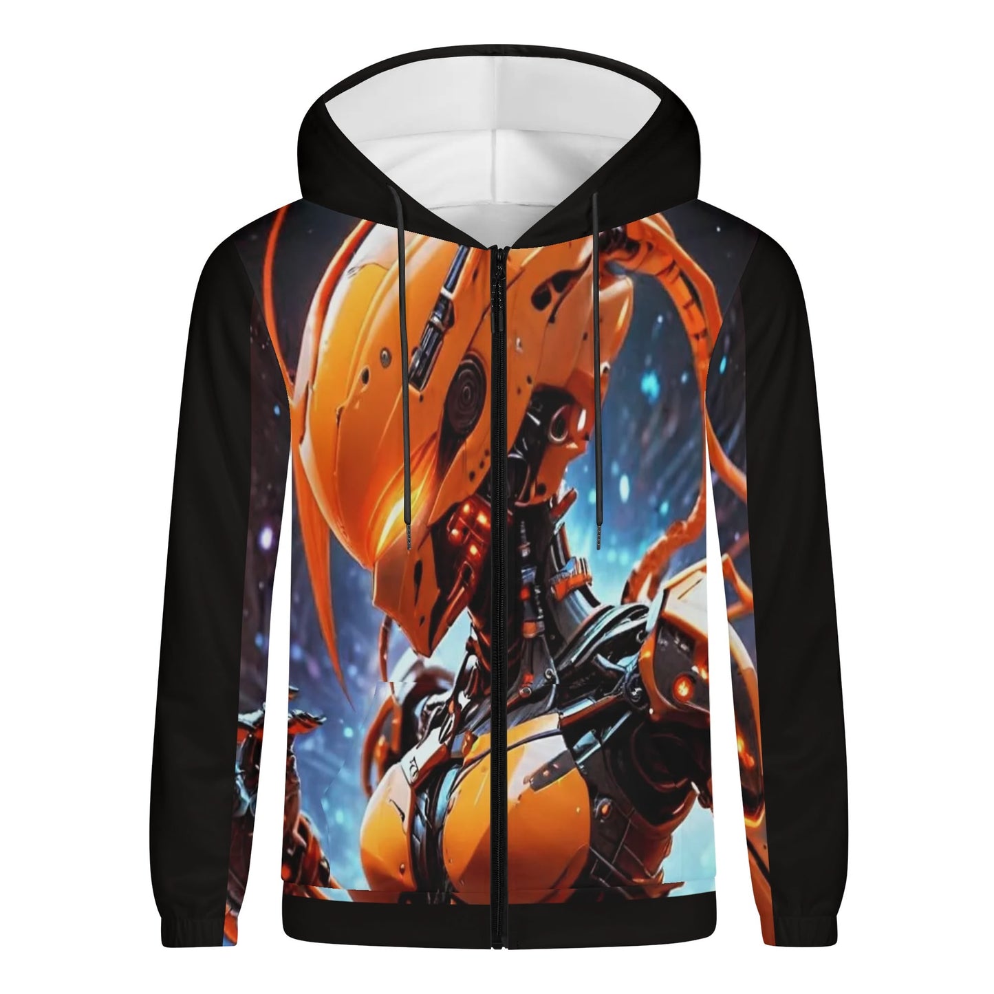 Mens Lightweight All Over Print Zip Hoodie