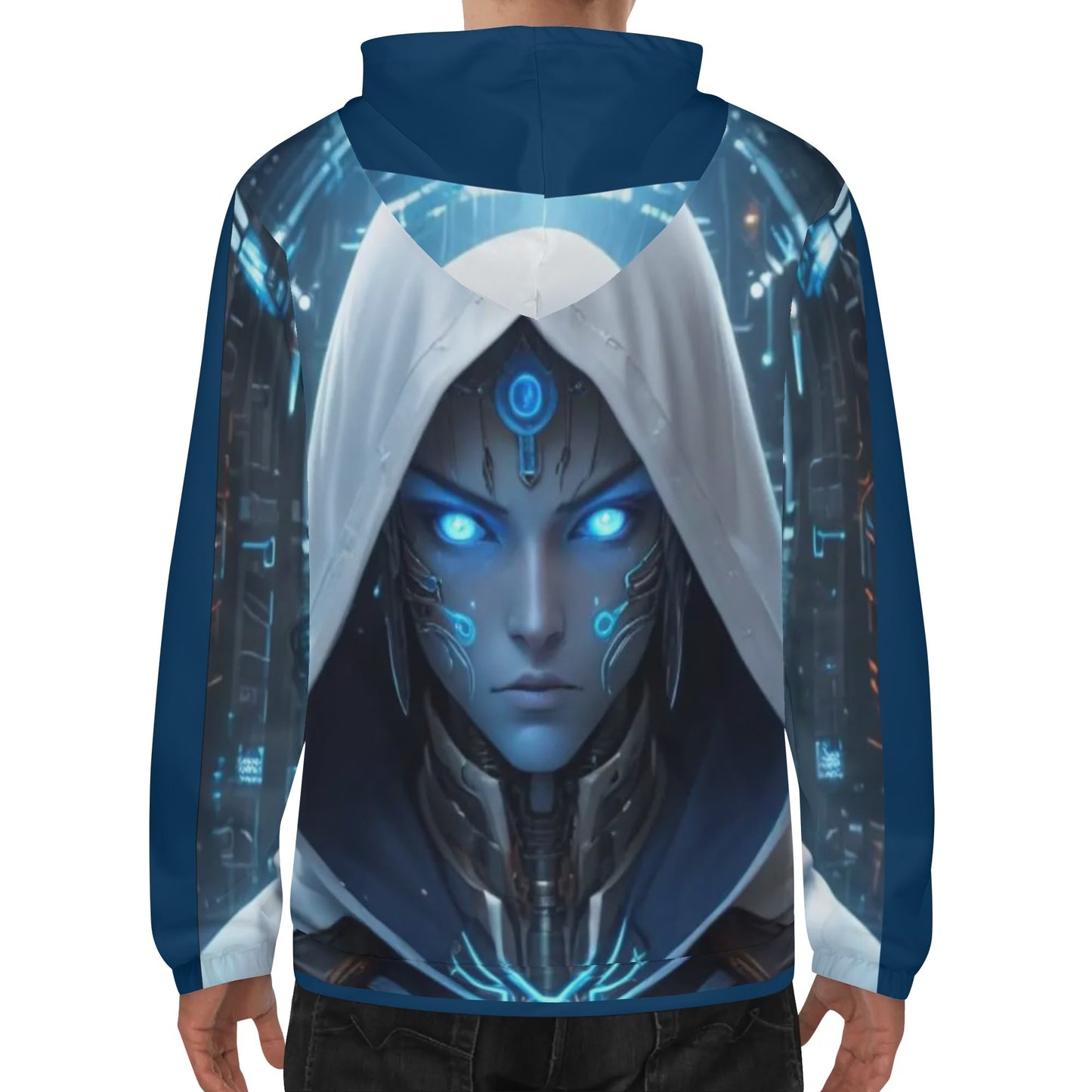 Mens Lightweight All Over Print Zip Hoodie