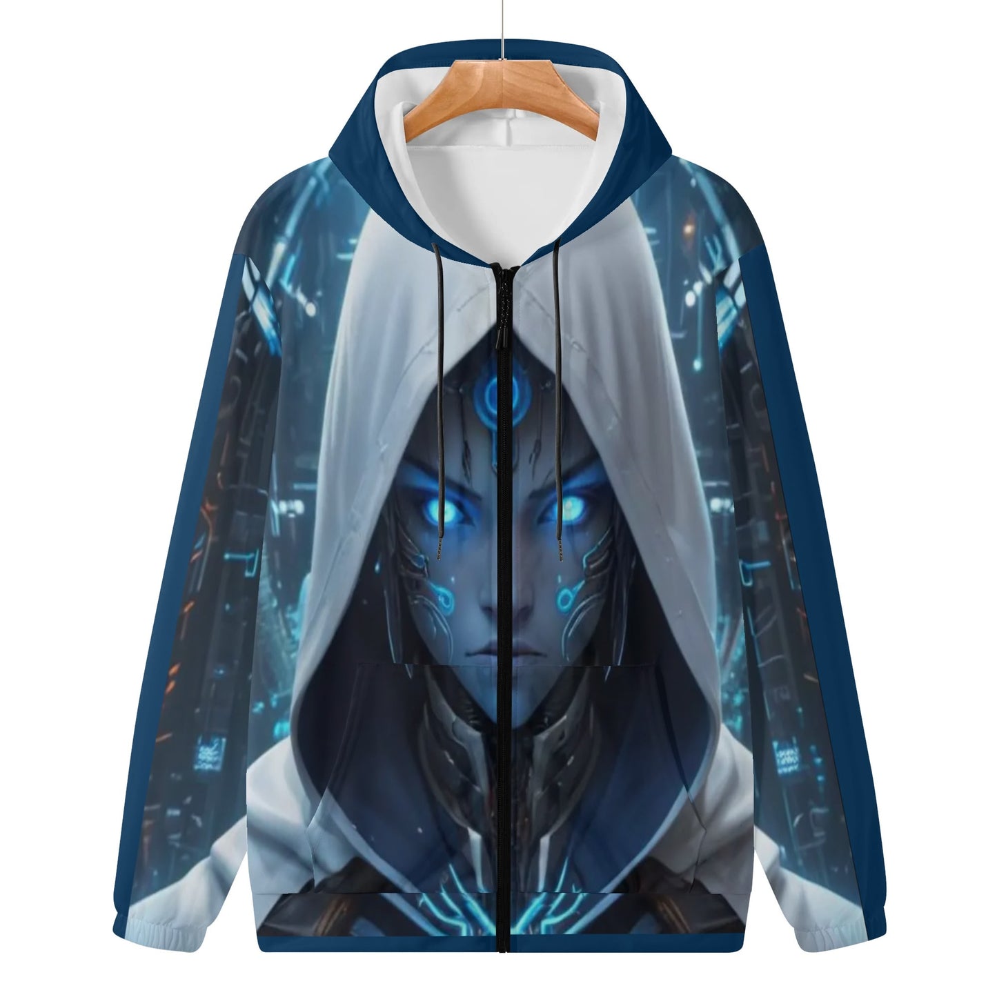 Mens Lightweight All Over Print Zip Hoodie