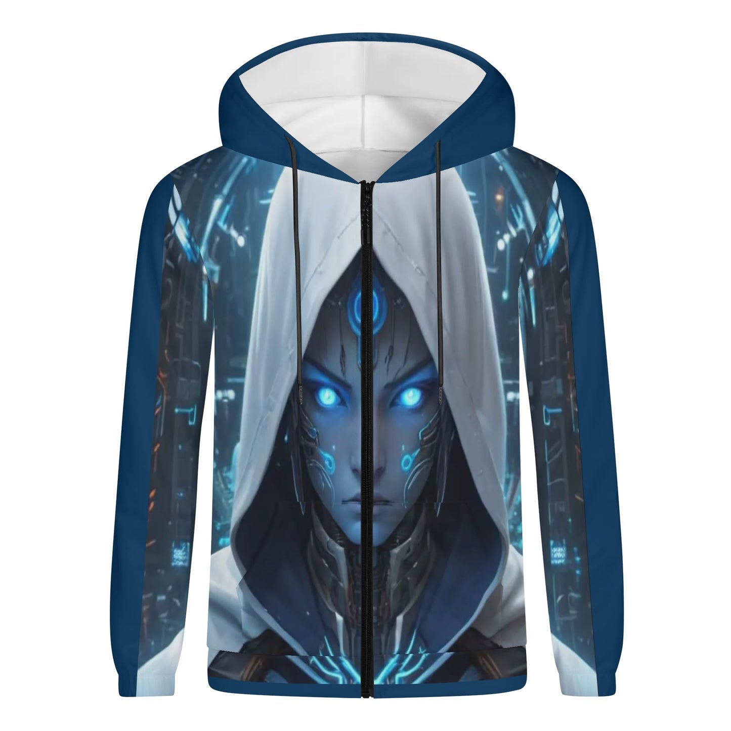 Mens Lightweight All Over Print Zip Hoodie