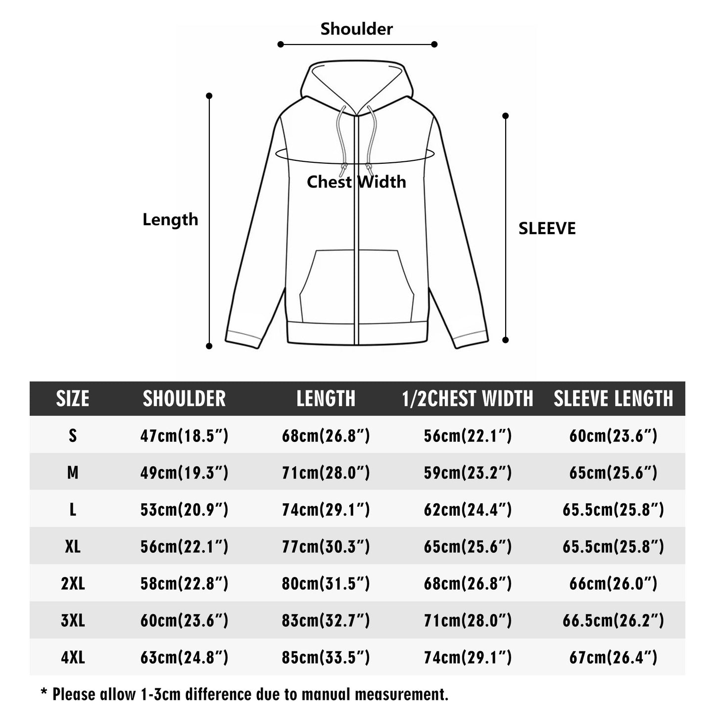Mens Lightweight All Over Print Zip Hoodie