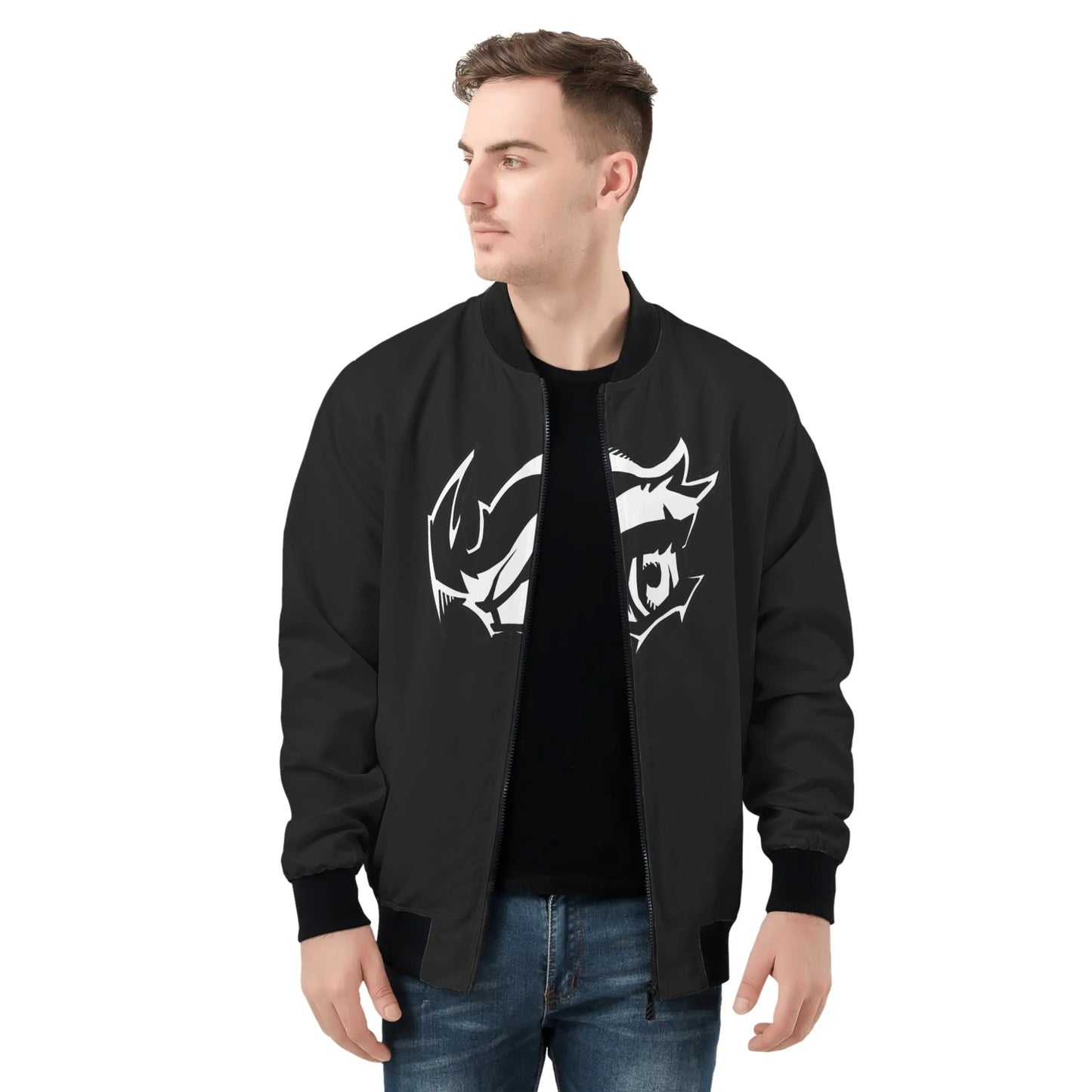 Mens All Over Print Zip Bomber Jacket