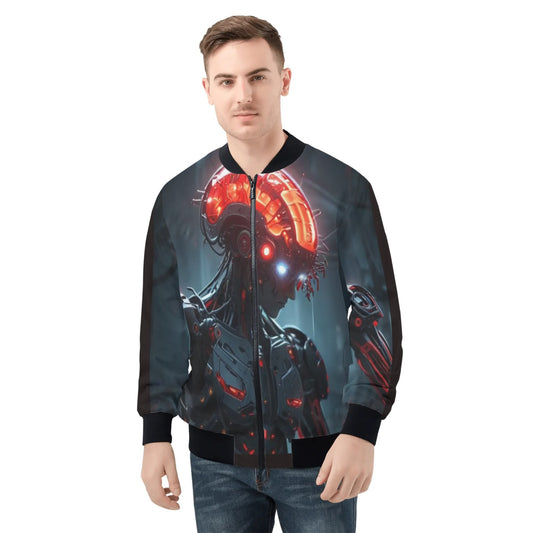 Mens All Over Print Zip Bomber Jacket