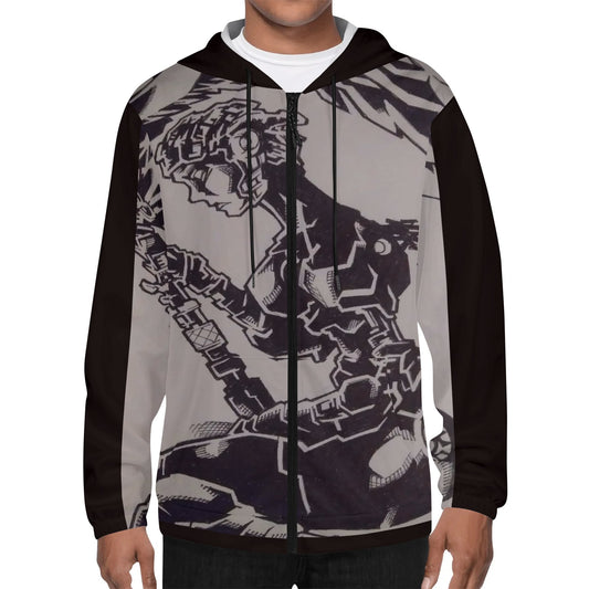 Mens Lightweight All Over Print Zip Hoodie