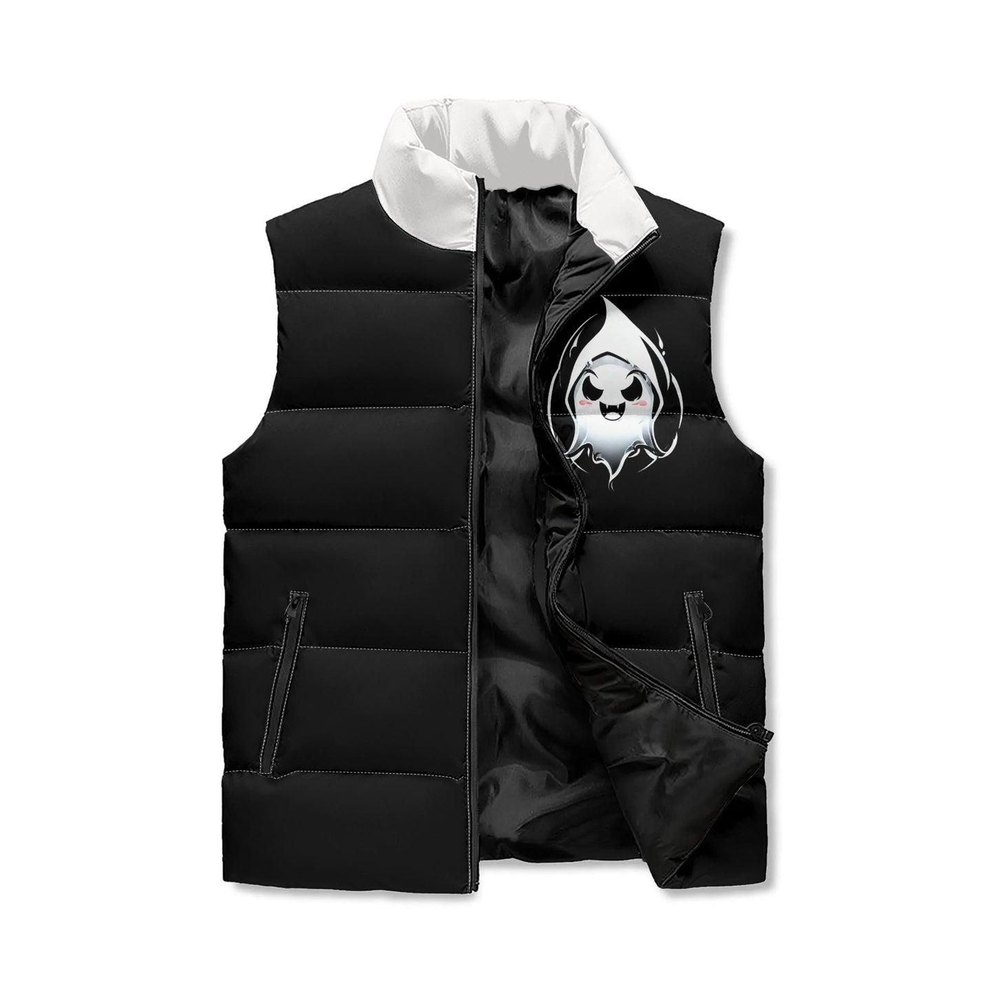 Unisex Lightweight All Over Printing Stand Collar Zip Up Puffer Vest